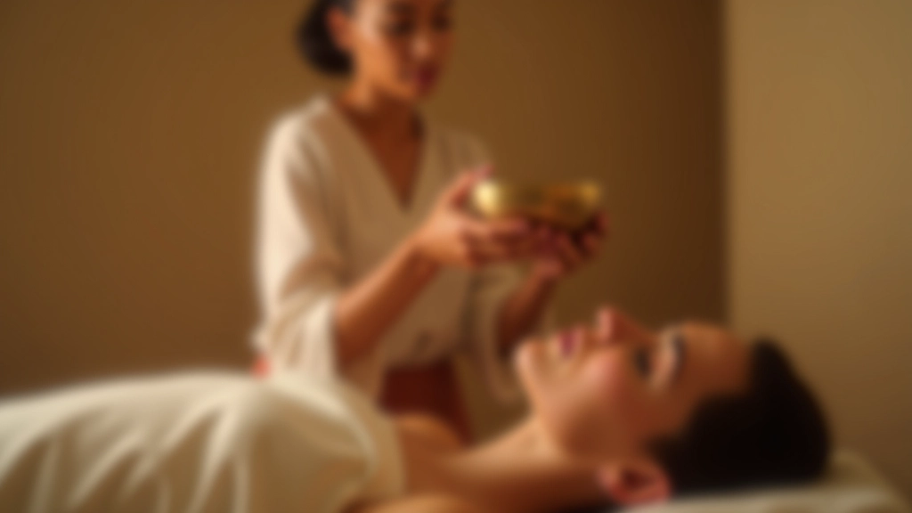 Thérapeute jouant un bol vibratoire au-dessus d'une personne allongée en séance individuelle