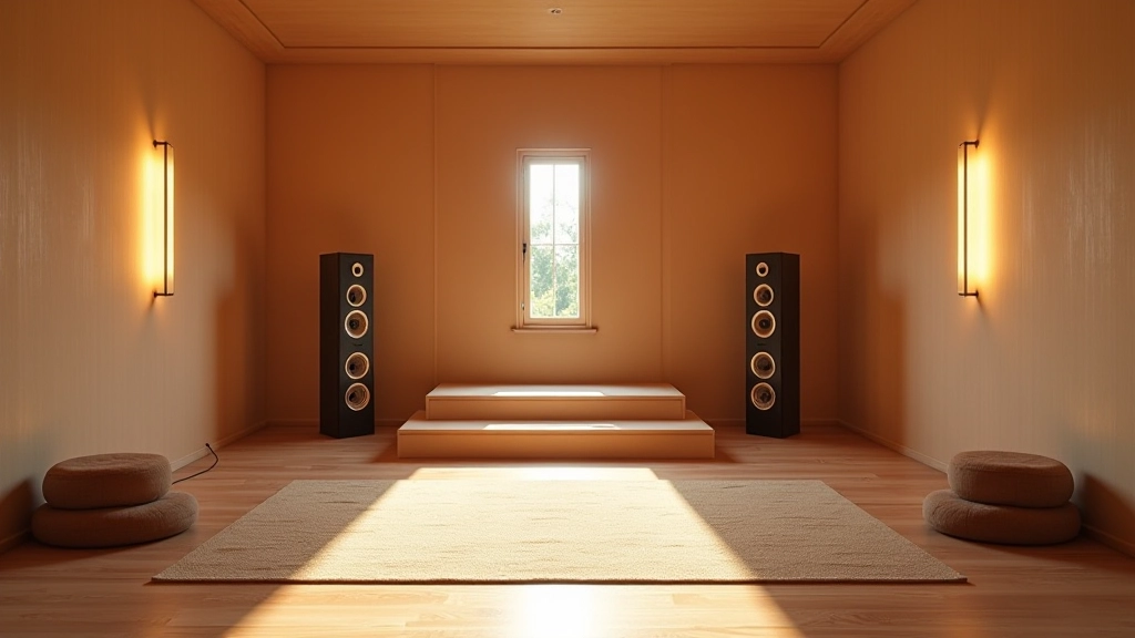 Vue panoramique du studio acoustique avec traitement sonore professionnel